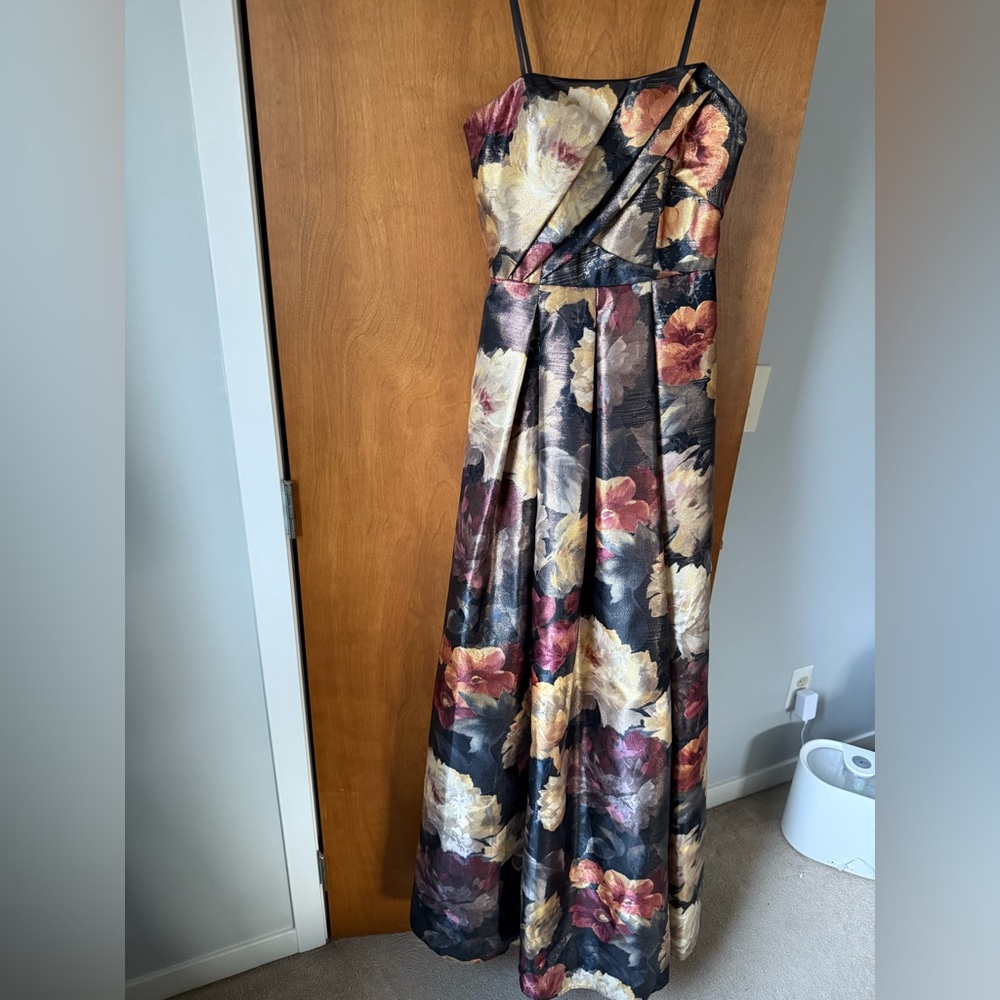 Aidan Mattox Multicolor Floral Maxi Dress